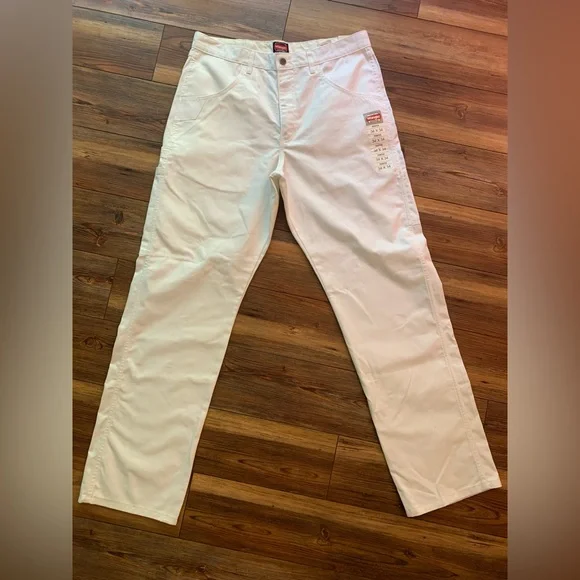NWT WRANGLER Workwear Painters Pant Men's 34 x 34 White 112320238 Utility - Picture 1 of 11